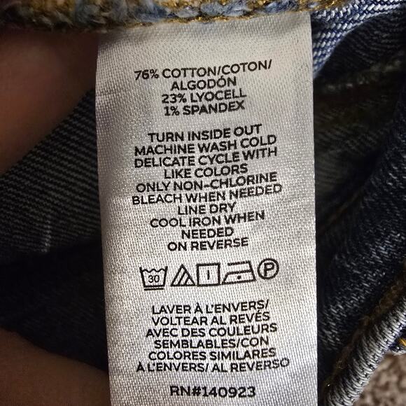 Women's LOFT "The Straight" Jeans with Rhinestones & Raw Ankles | Size 30/10 - Picture 11 of 11